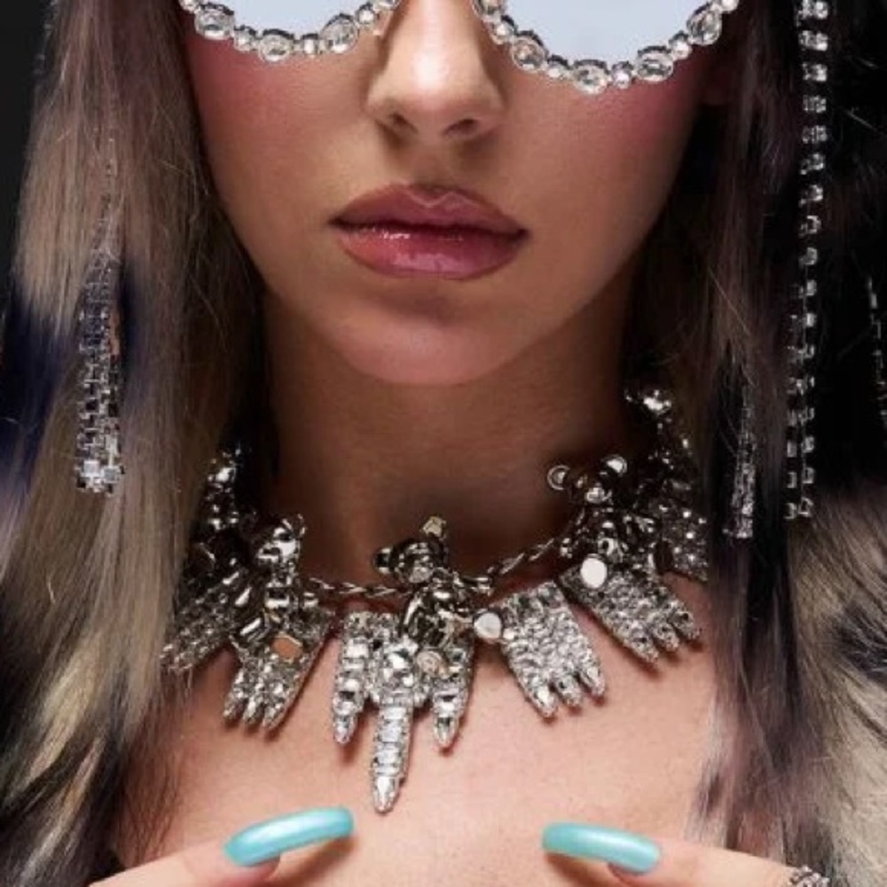•Let The Queen Reign• Blinged Out Statement Necklace